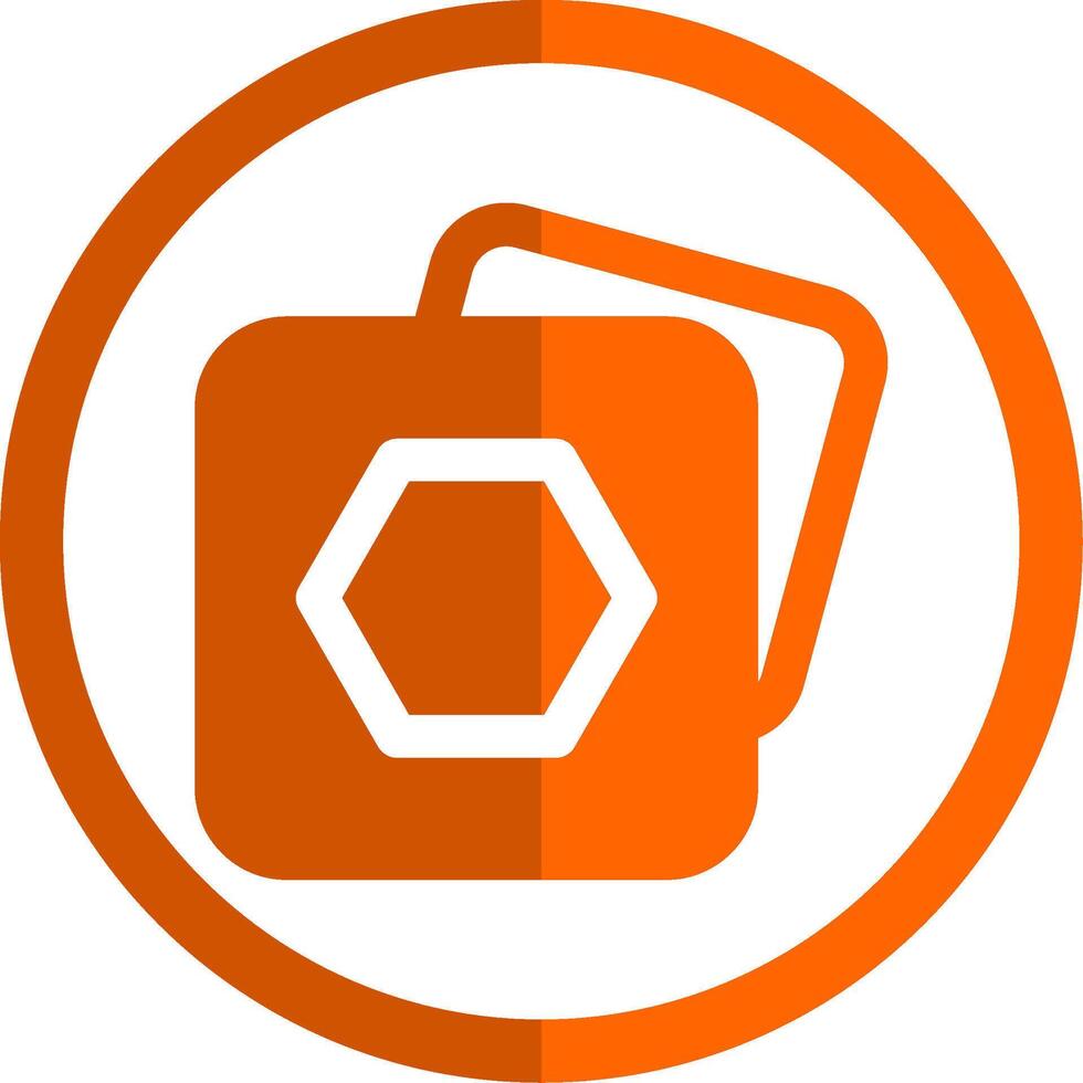 Polygon frame Glyph Orange Circle Icon vector