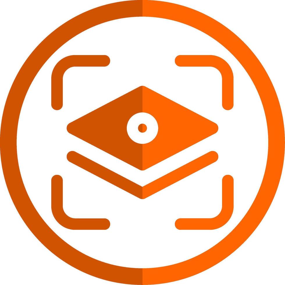 Layer mask Glyph Orange Circle Icon vector