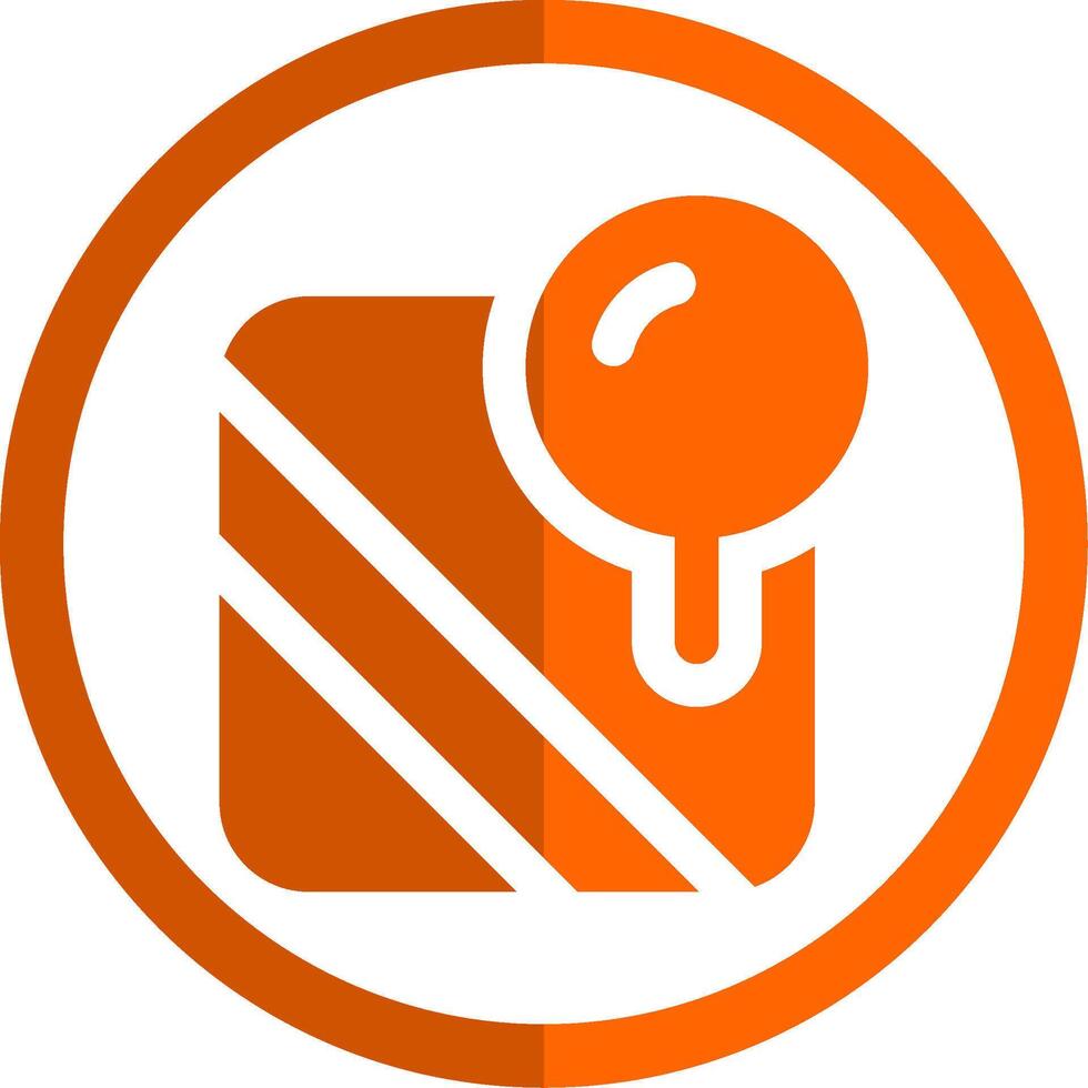 Pin 2 Glyph Orange Circle Icon vector