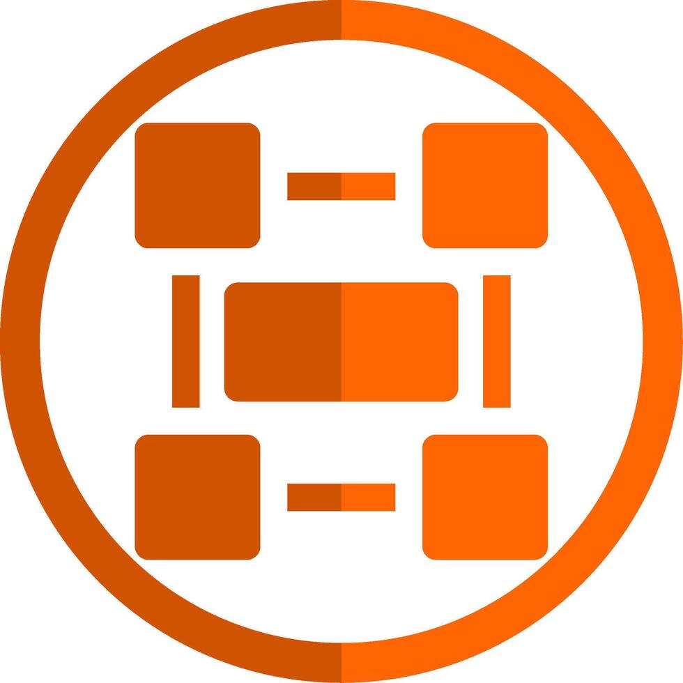 Rectangle frame Glyph Orange Circle Icon vector