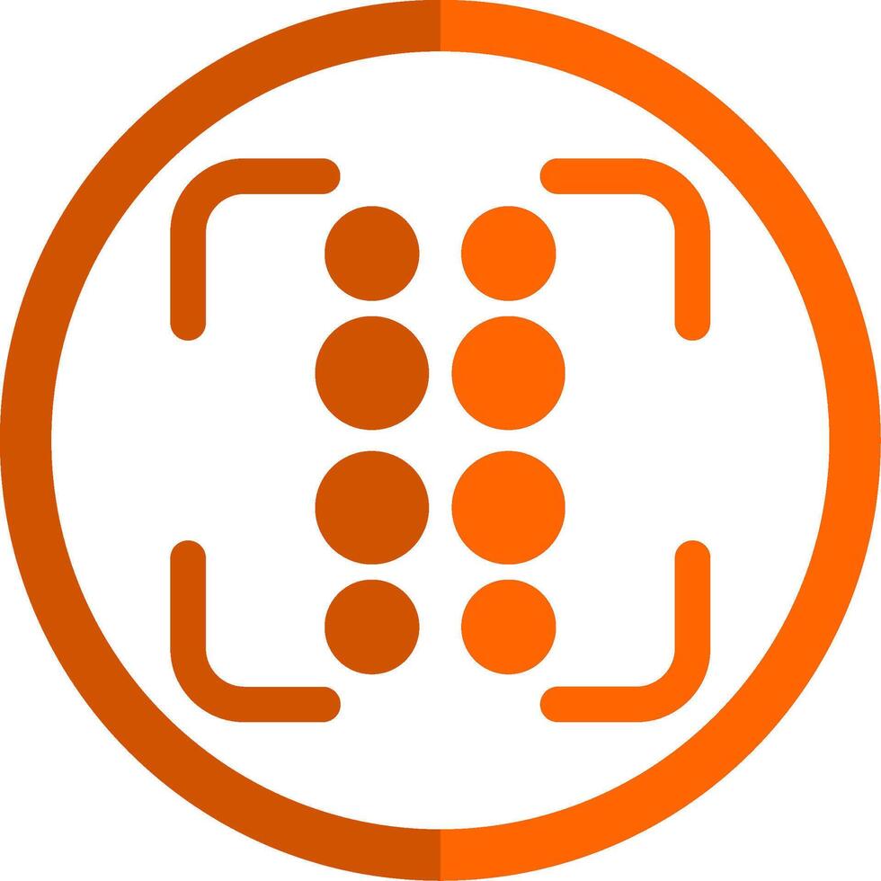 Reorder dots vertical Glyph Orange Circle Icon vector