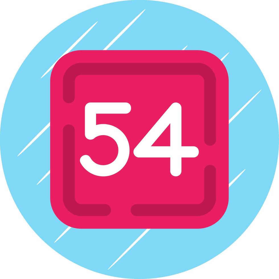 Fifty Four Flat Blue Circle Icon vector
