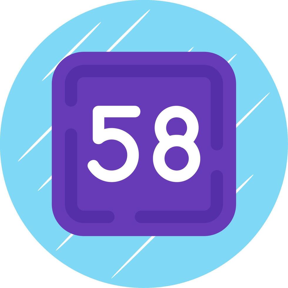 Fifty Eight Flat Blue Circle Icon vector