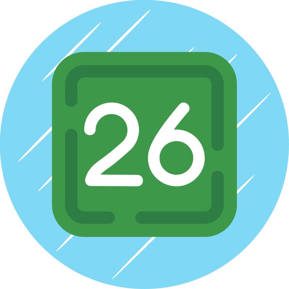 Twenty Six Flat Blue Circle Icon vector