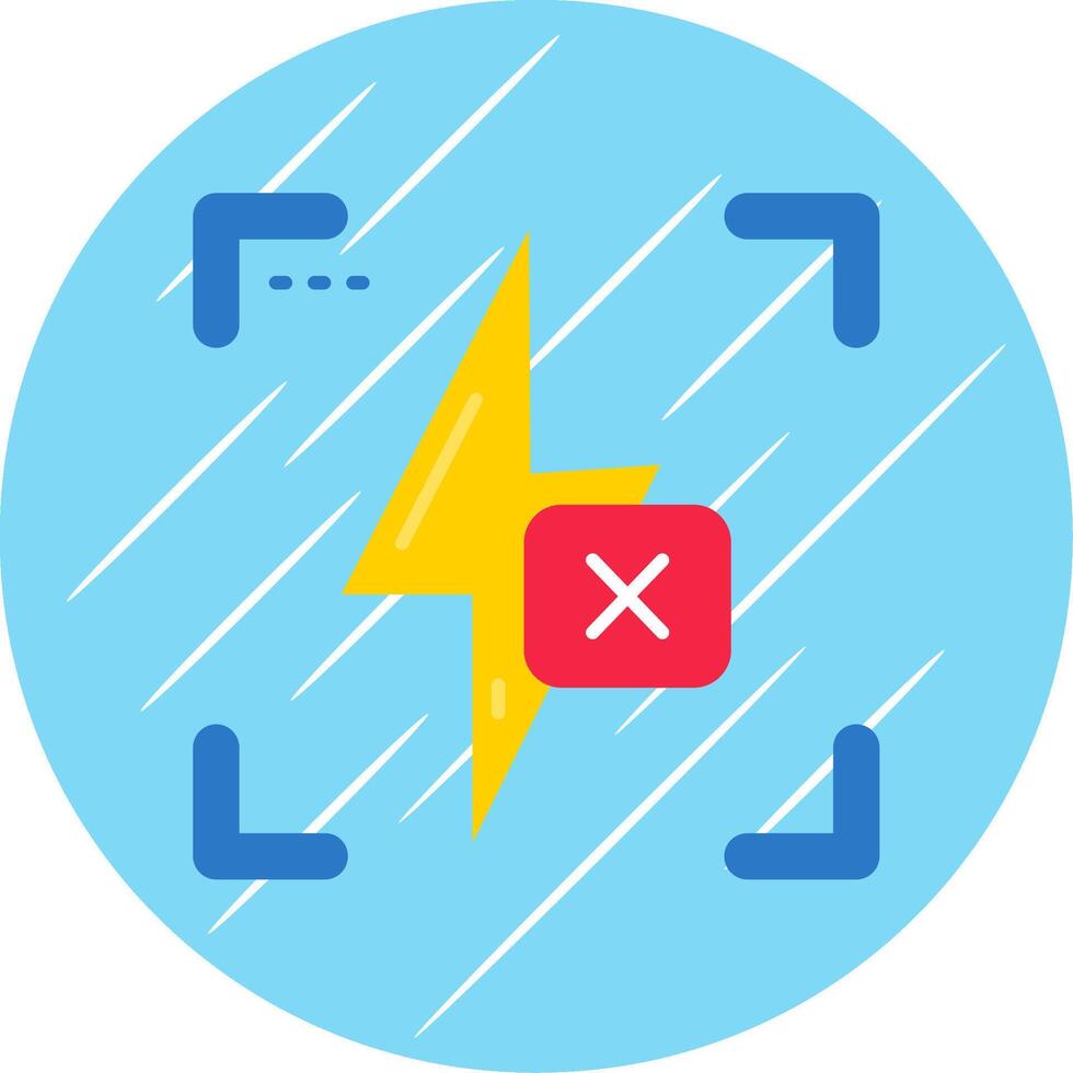 Flash off Flat Blue Circle Icon vector