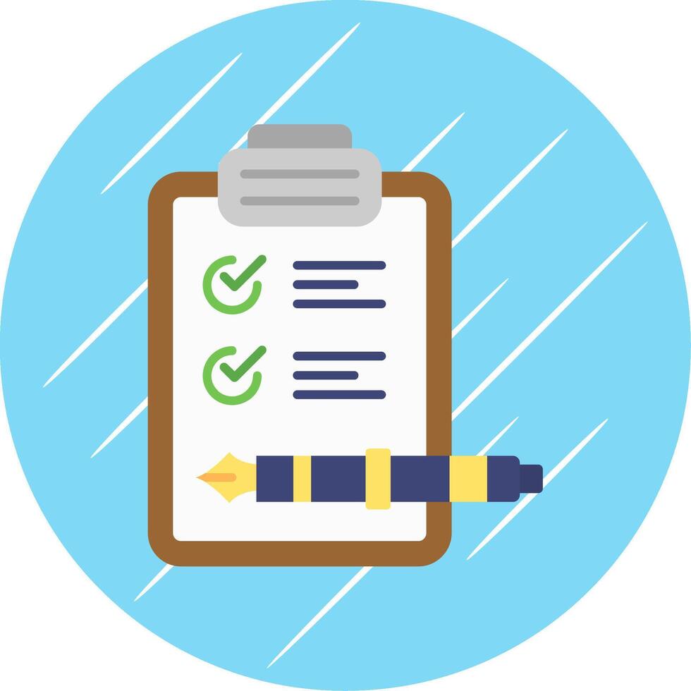 Check list Flat Blue Circle Icon vector