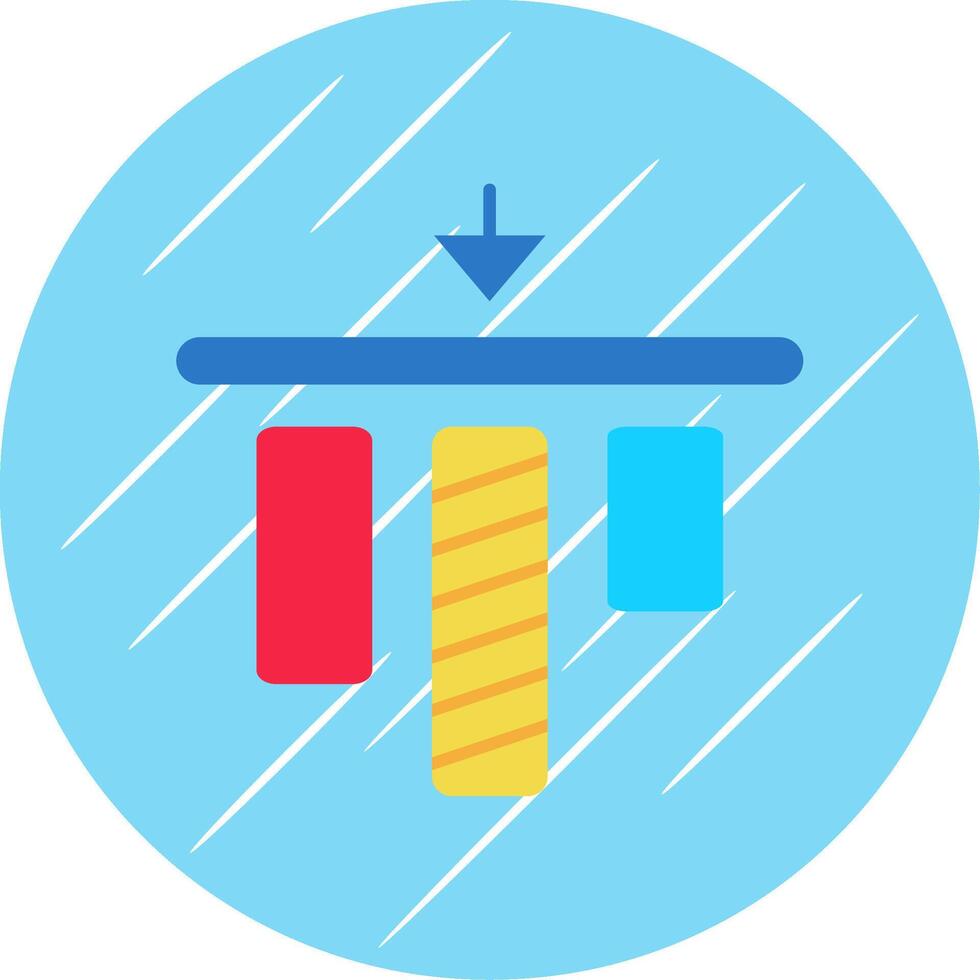 Top alignment Flat Blue Circle Icon vector