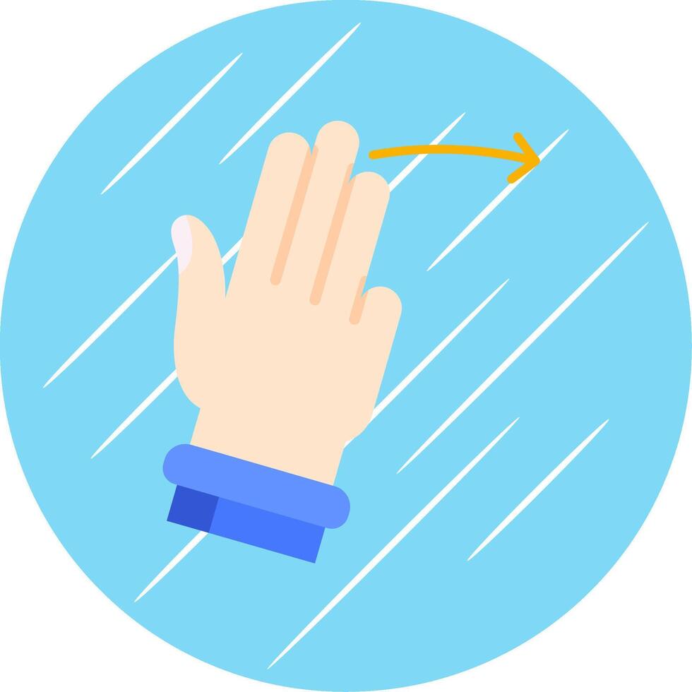 Three Fingers Right Flat Blue Circle Icon vector