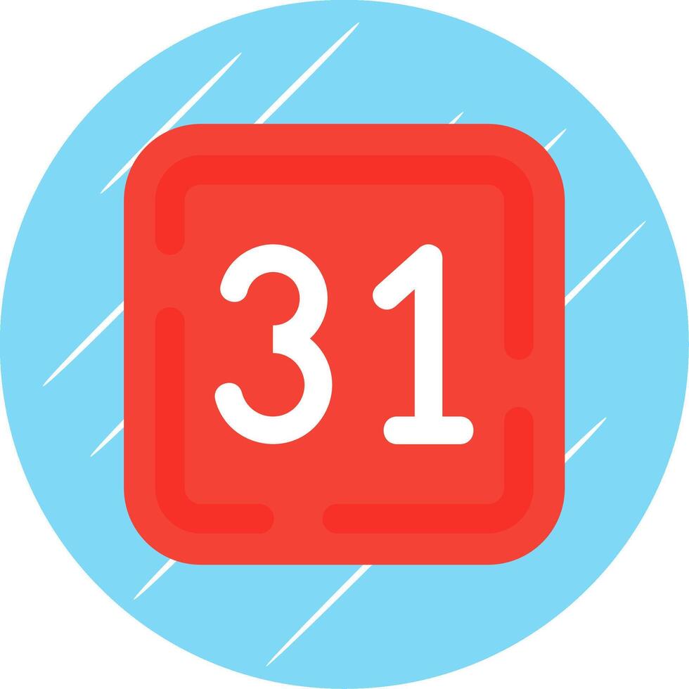Thirty One Flat Blue Circle Icon vector