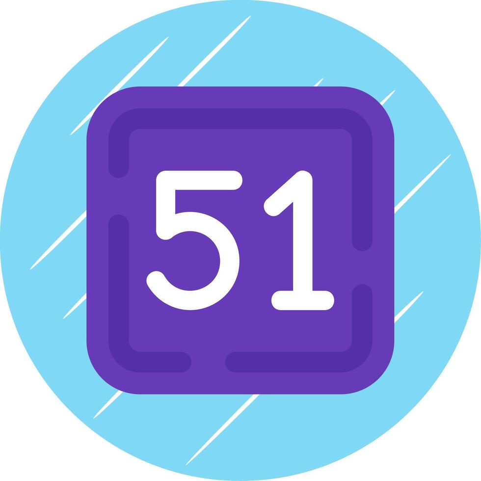 Fifty One Flat Blue Circle Icon vector