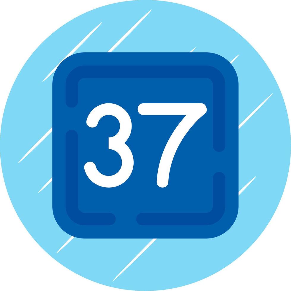 Thirty Seven Flat Blue Circle Icon vector
