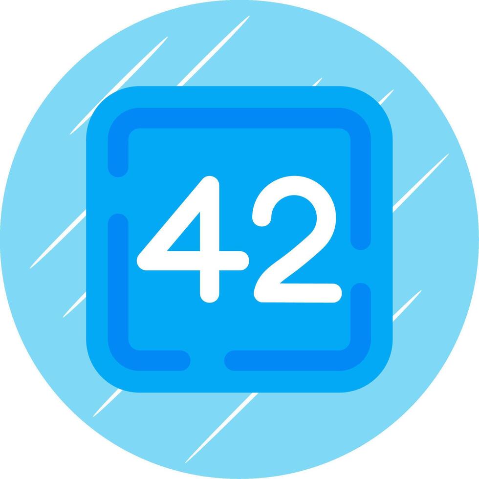Forty Two Flat Blue Circle Icon vector