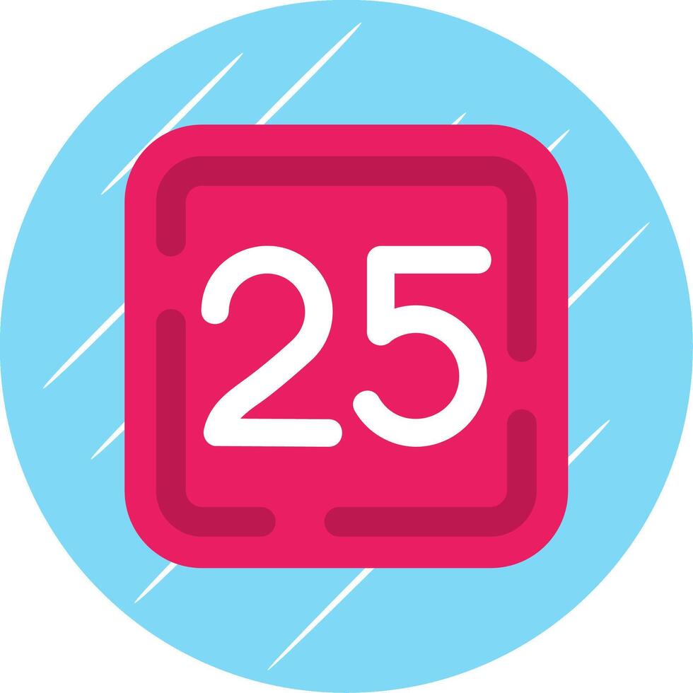 Twenty Five Flat Blue Circle Icon vector