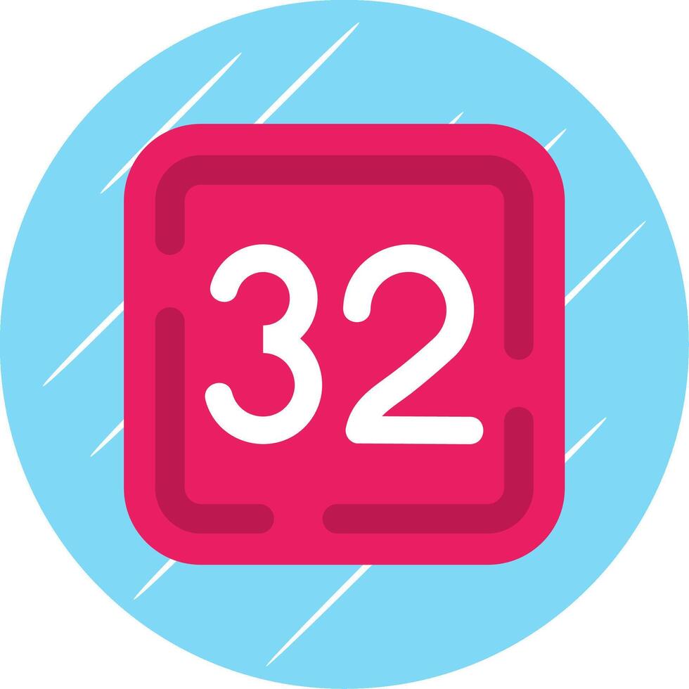 Thirty Two Flat Blue Circle Icon vector