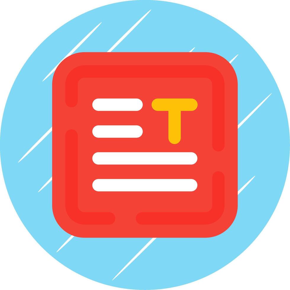 Align text Flat Blue Circle Icon vector