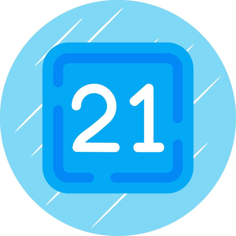 Twenty One Flat Blue Circle Icon vector