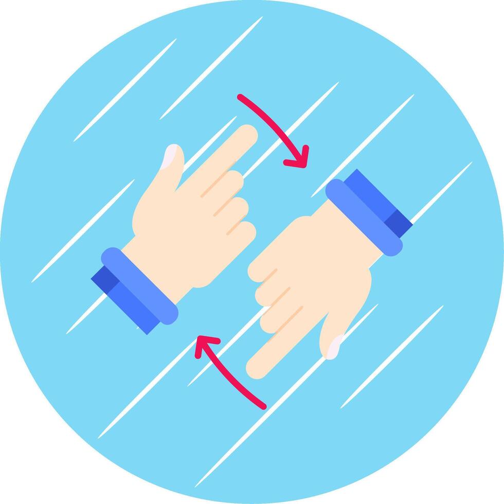 Rotate Two Hands Flat Blue Circle Icon vector