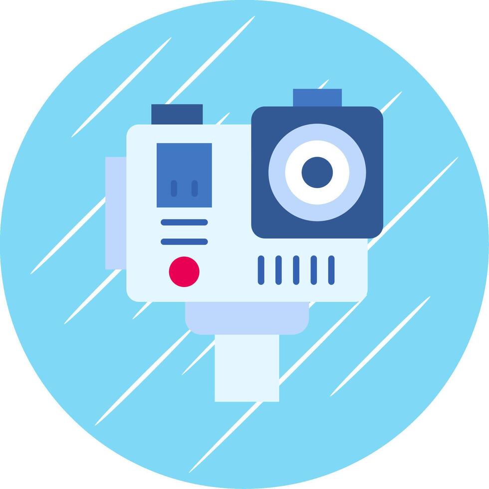 Action camera Flat Blue Circle Icon vector