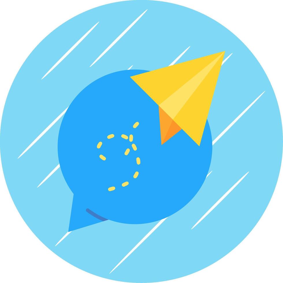 Paper plane Flat Blue Circle Icon vector