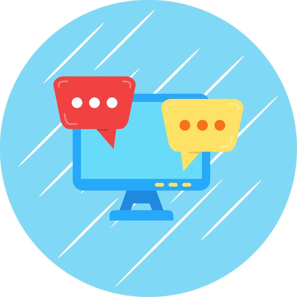 Desktop computer Flat Blue Circle Icon vector