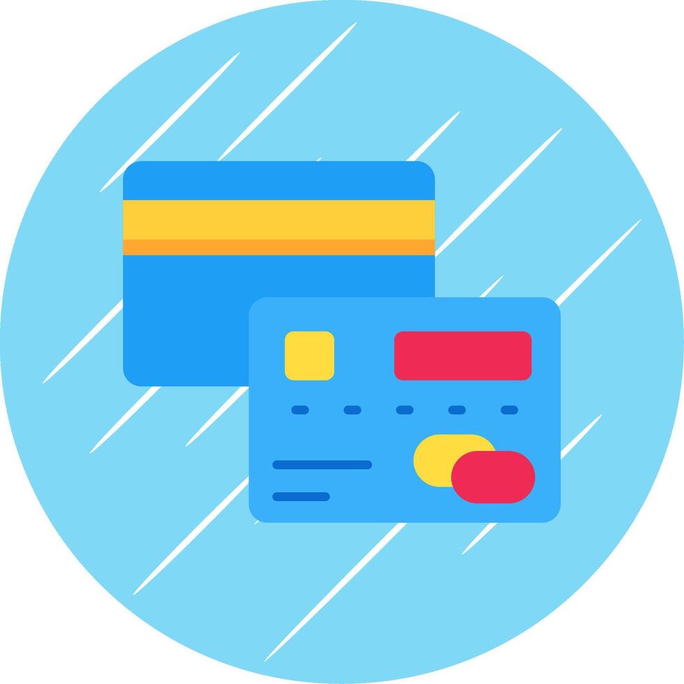 crédito tarjeta plano azul circulo icono vector