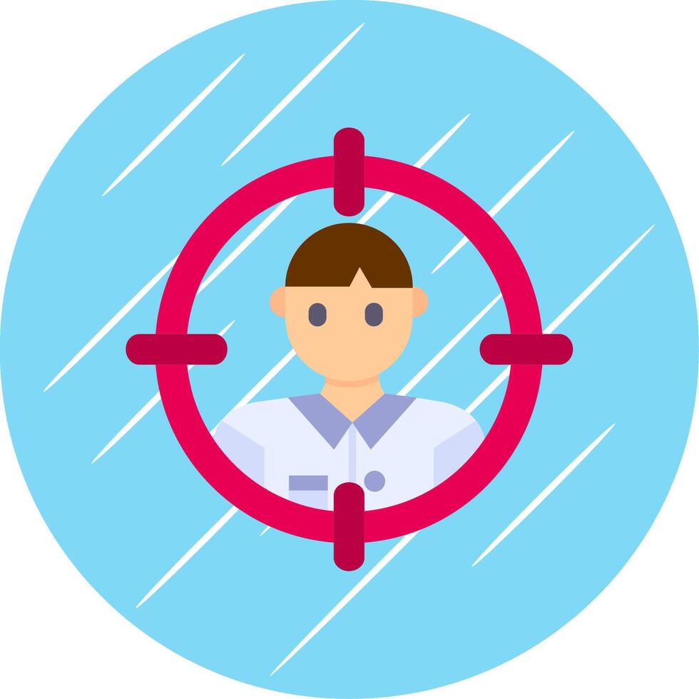 Target audience Flat Blue Circle Icon vector