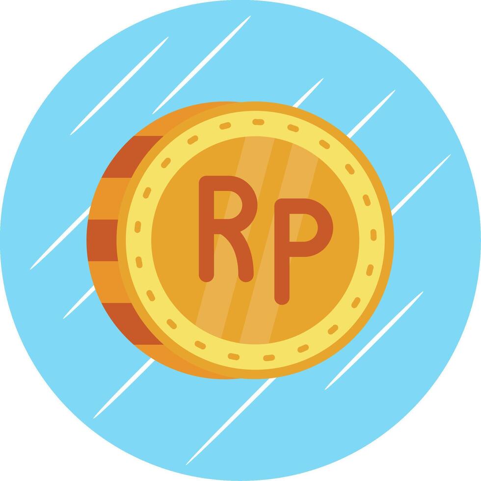 Indonesian rupiah Flat Blue Circle Icon vector