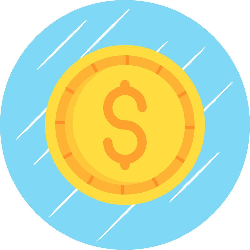 Dollar coin Flat Blue Circle Icon vector
