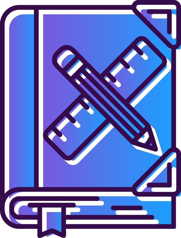 Art book Gradient Filled Icon vector