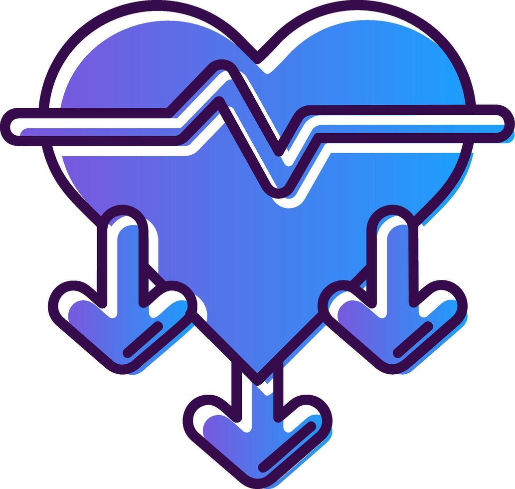 Heart rate Gradient Filled Icon vector