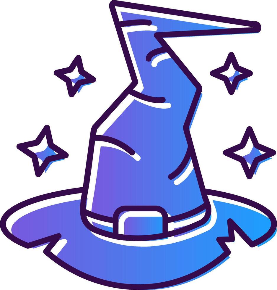 Witch hat Gradient Filled Icon vector