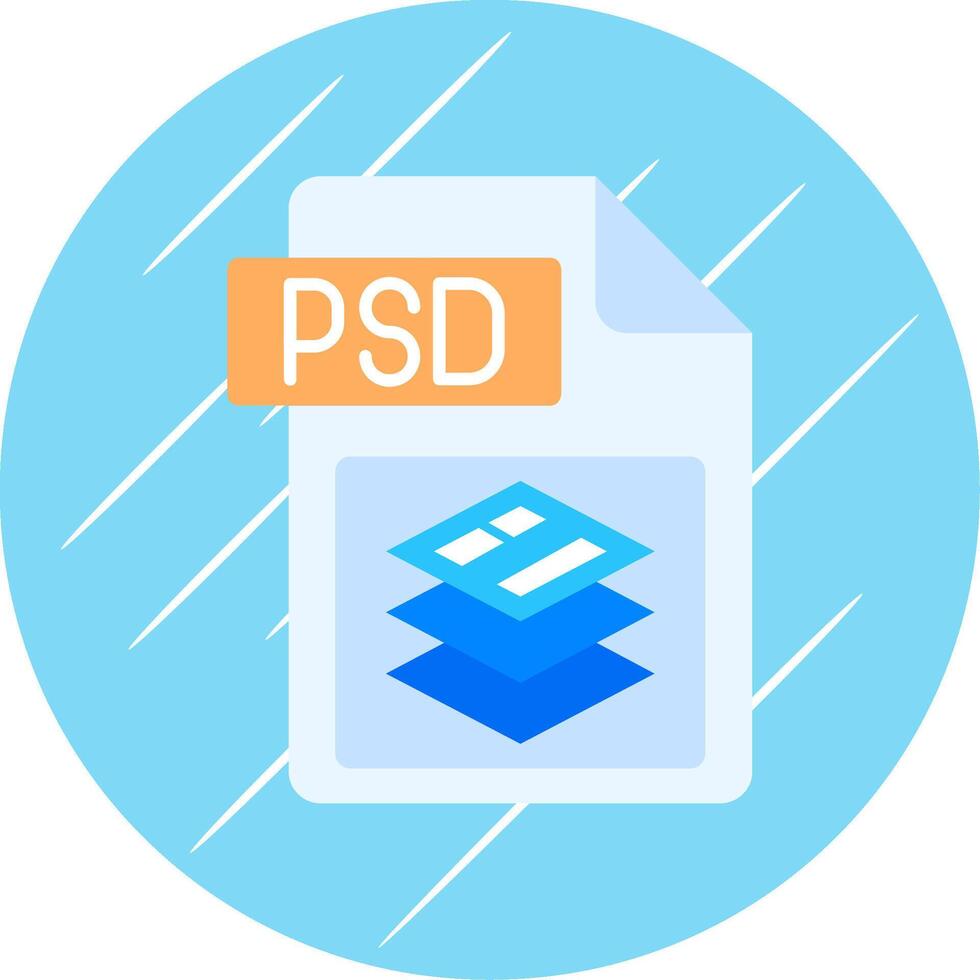 Psd file format Flat Blue Circle Icon vector