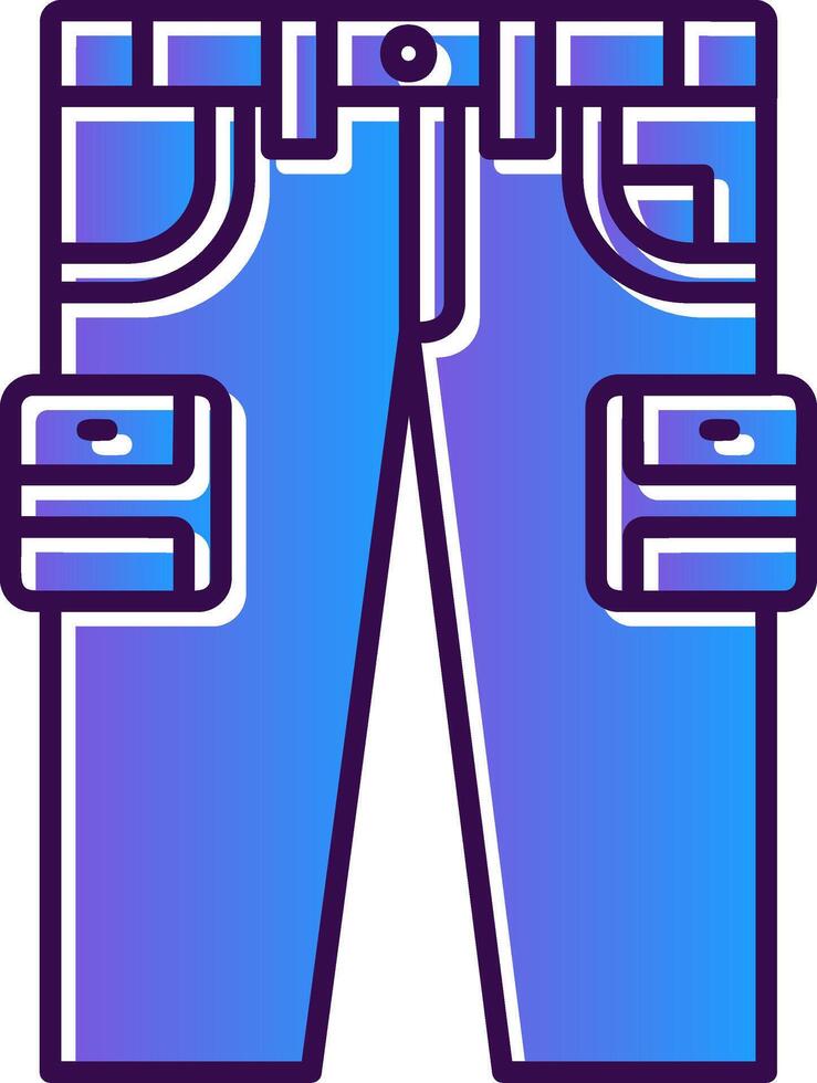 Cargo pants Gradient Filled Icon vector