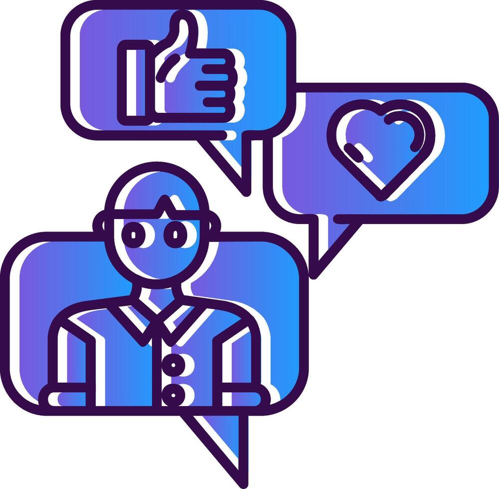 Social engagement Gradient Filled Icon vector