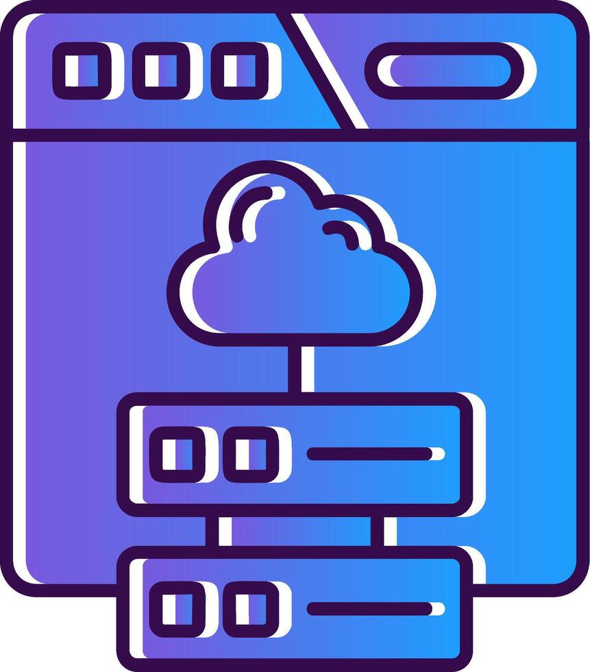 nube almacenamiento degradado lleno icono vector