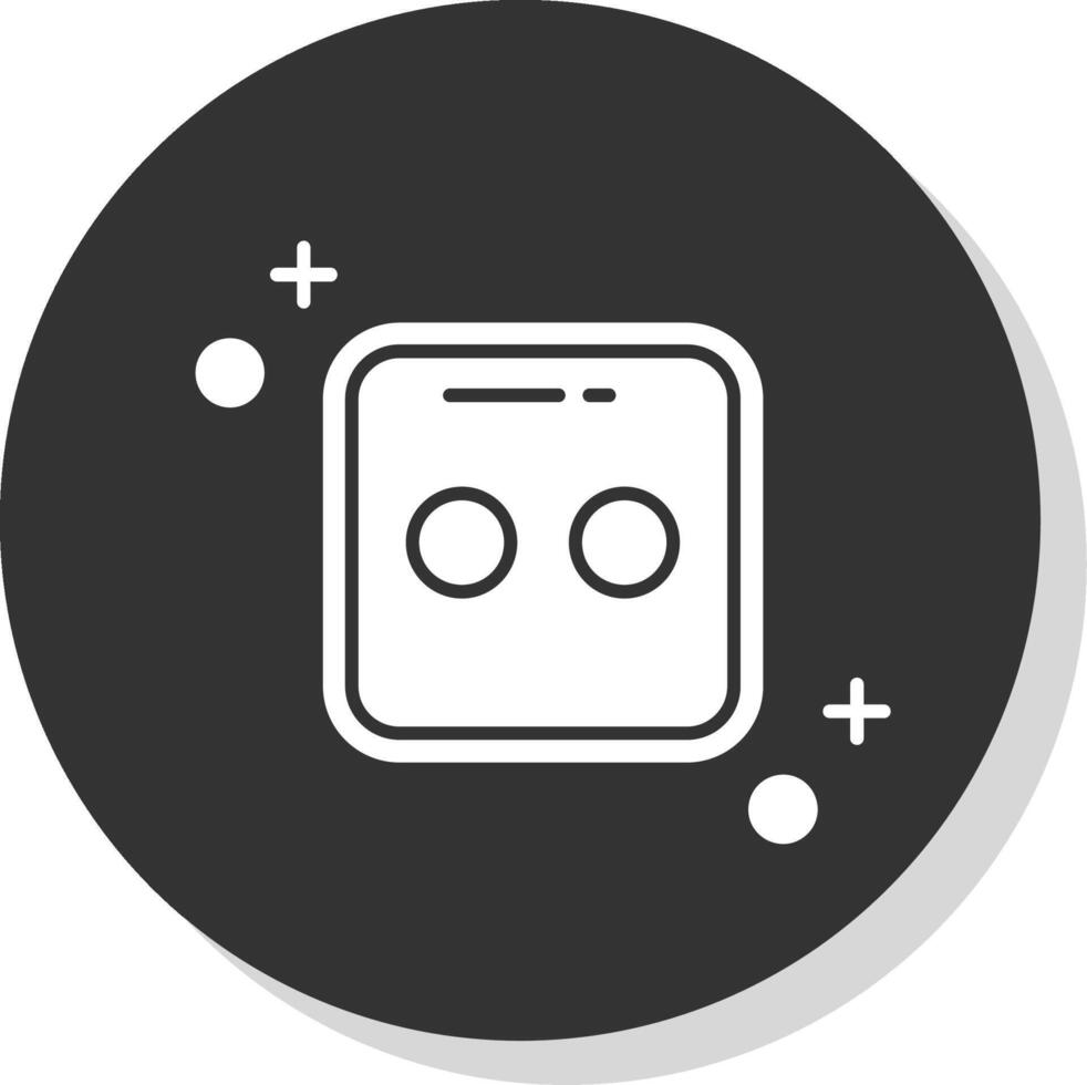 Dice two Glyph Grey Circle Icon vector