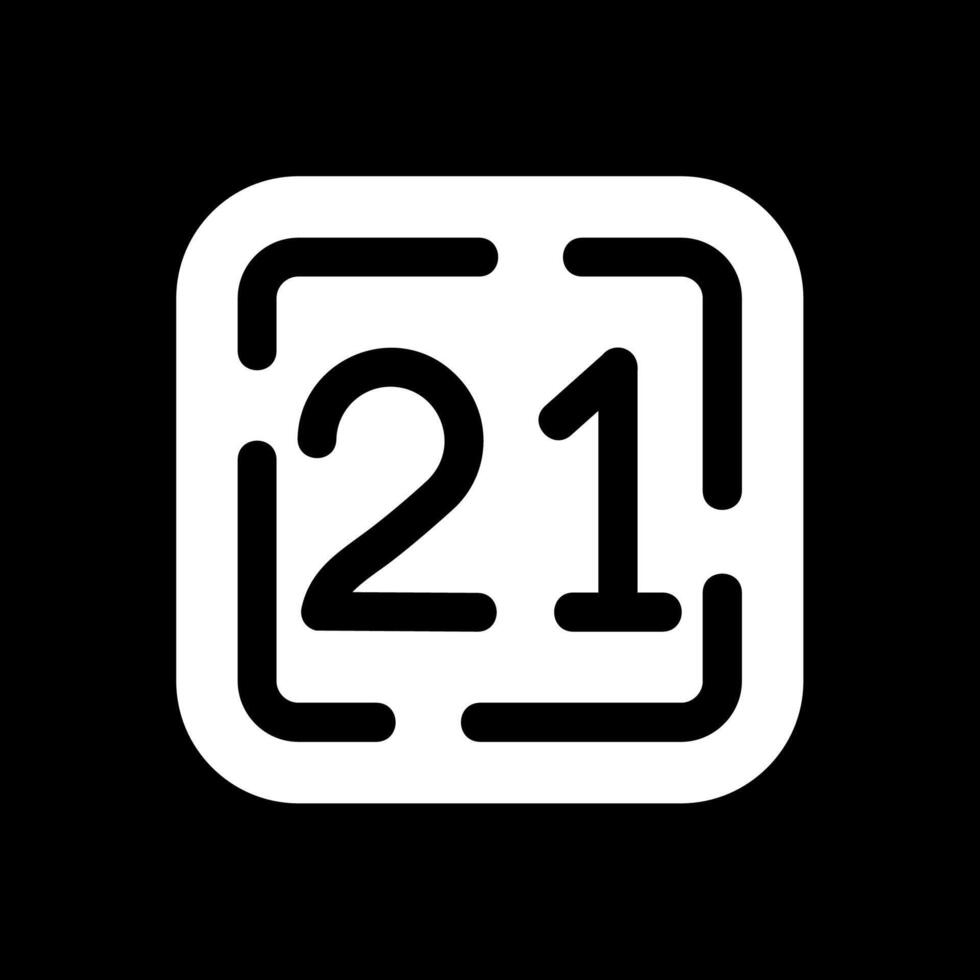 Twenty One Glyph Inverted Icon vector
