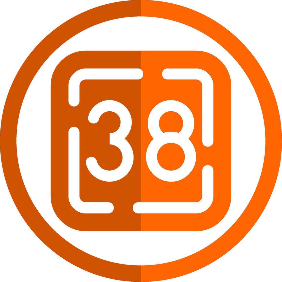 Thirty Eight Glyph Orange Circle Icon vector