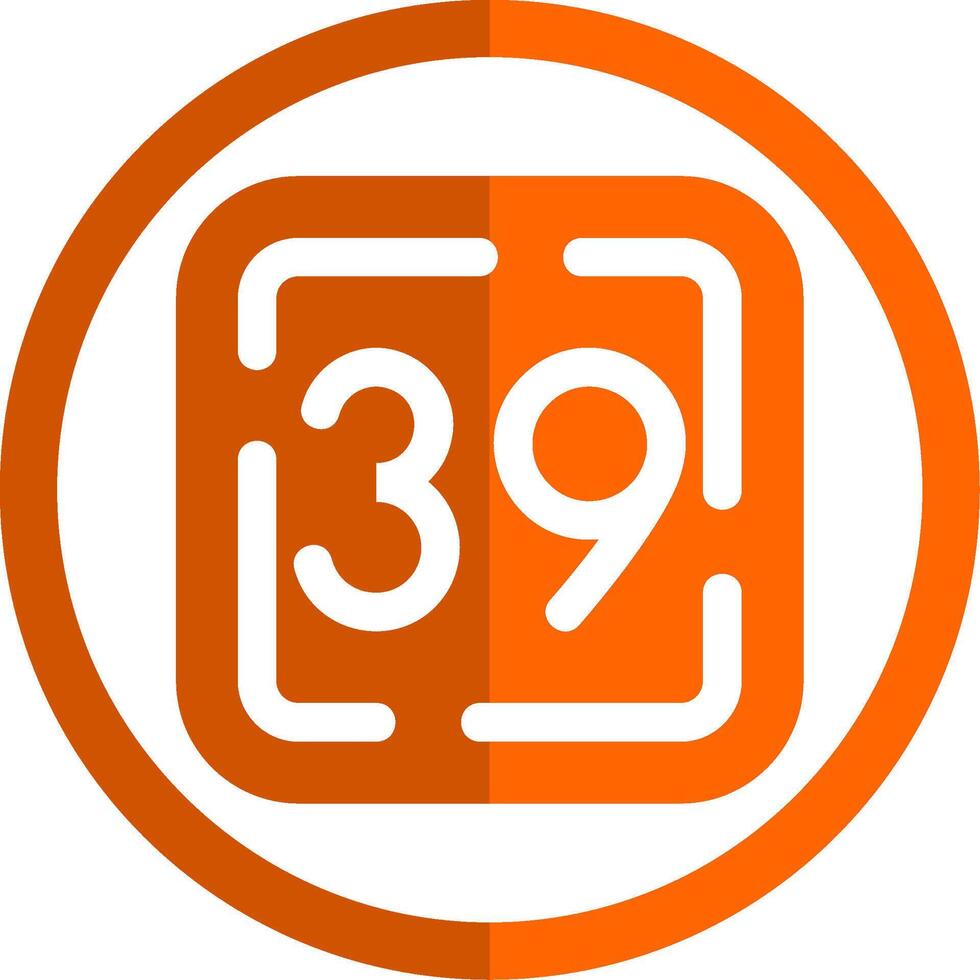 Thirty Nine Glyph Orange Circle Icon vector