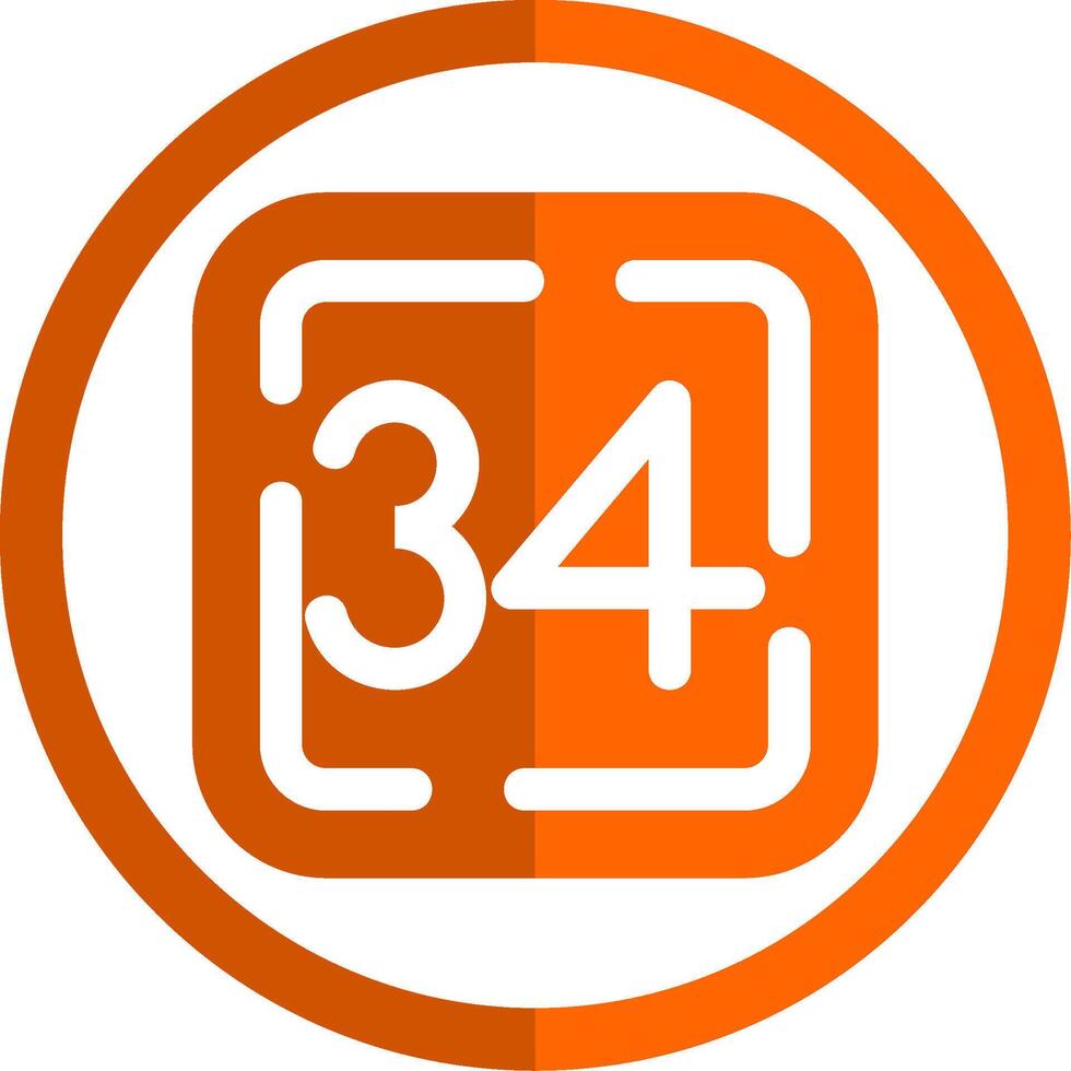 Thirty Four Glyph Orange Circle Icon vector