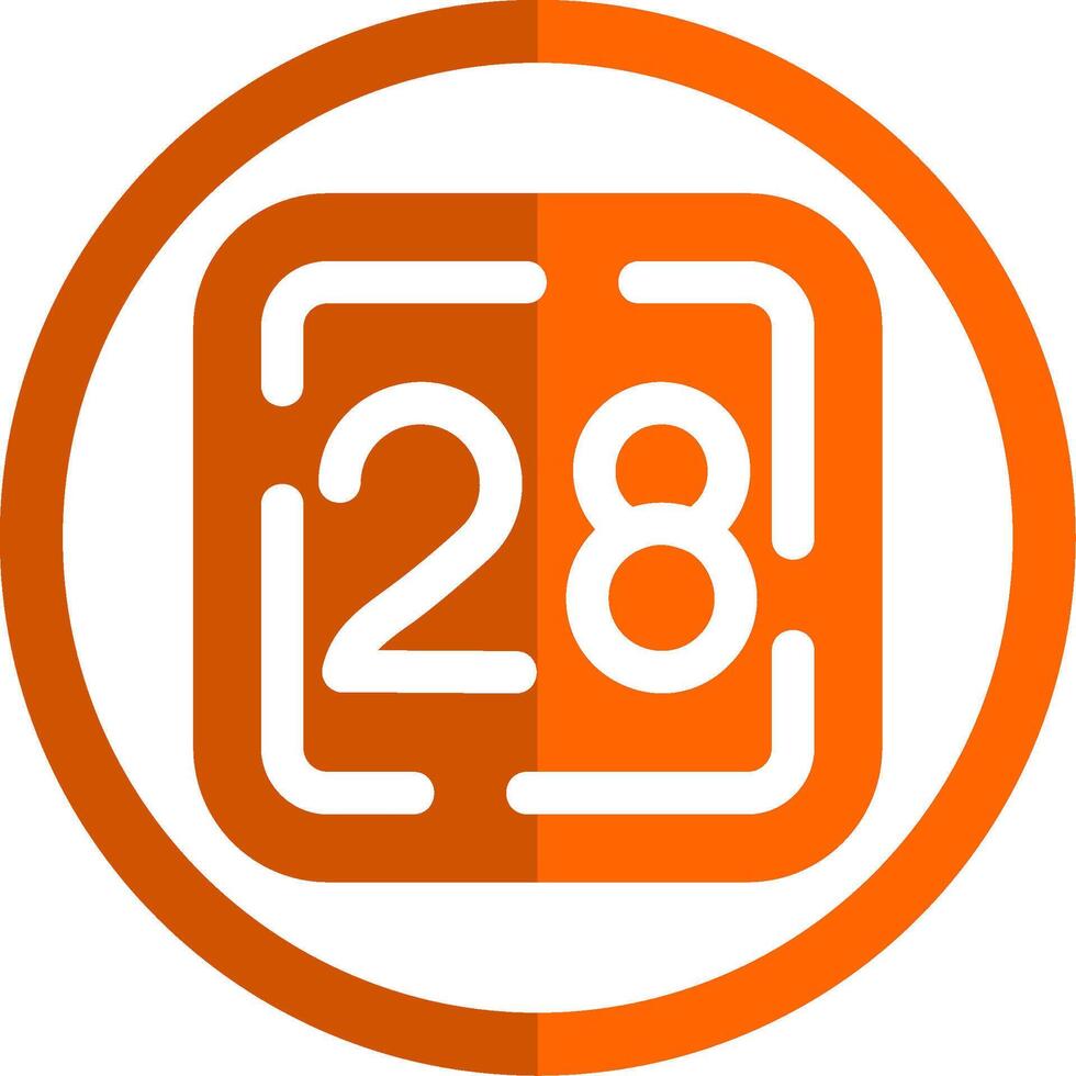 Twenty Eight Glyph Orange Circle Icon vector