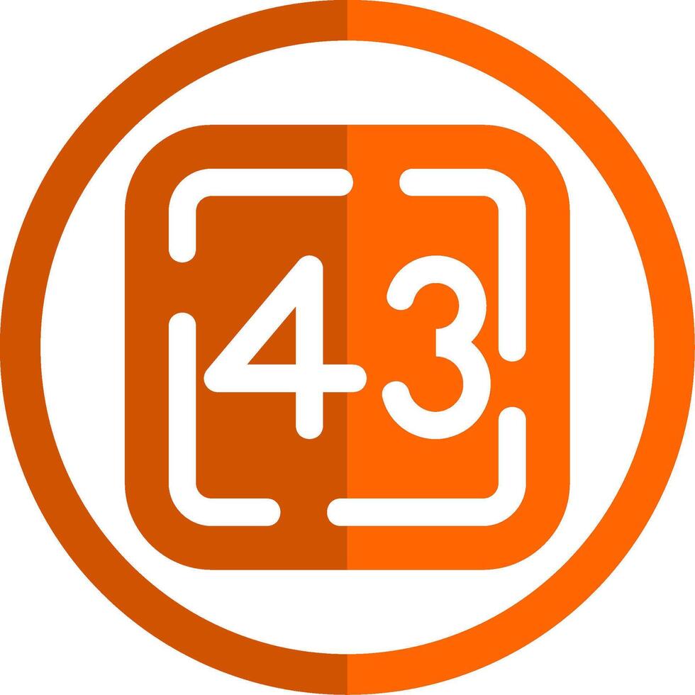 Forty Three Glyph Orange Circle Icon vector