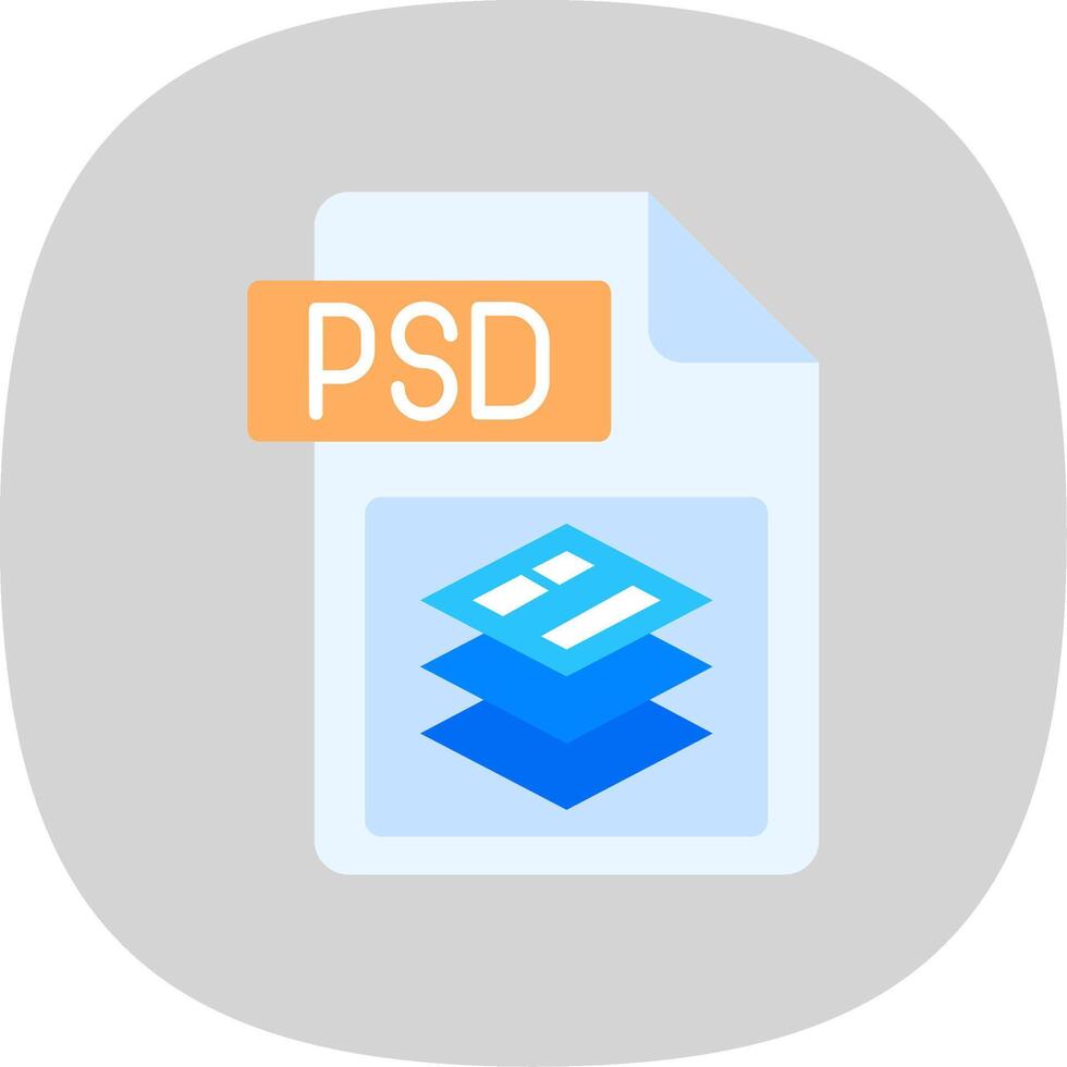 Psd file format Flat Curve Icon vector