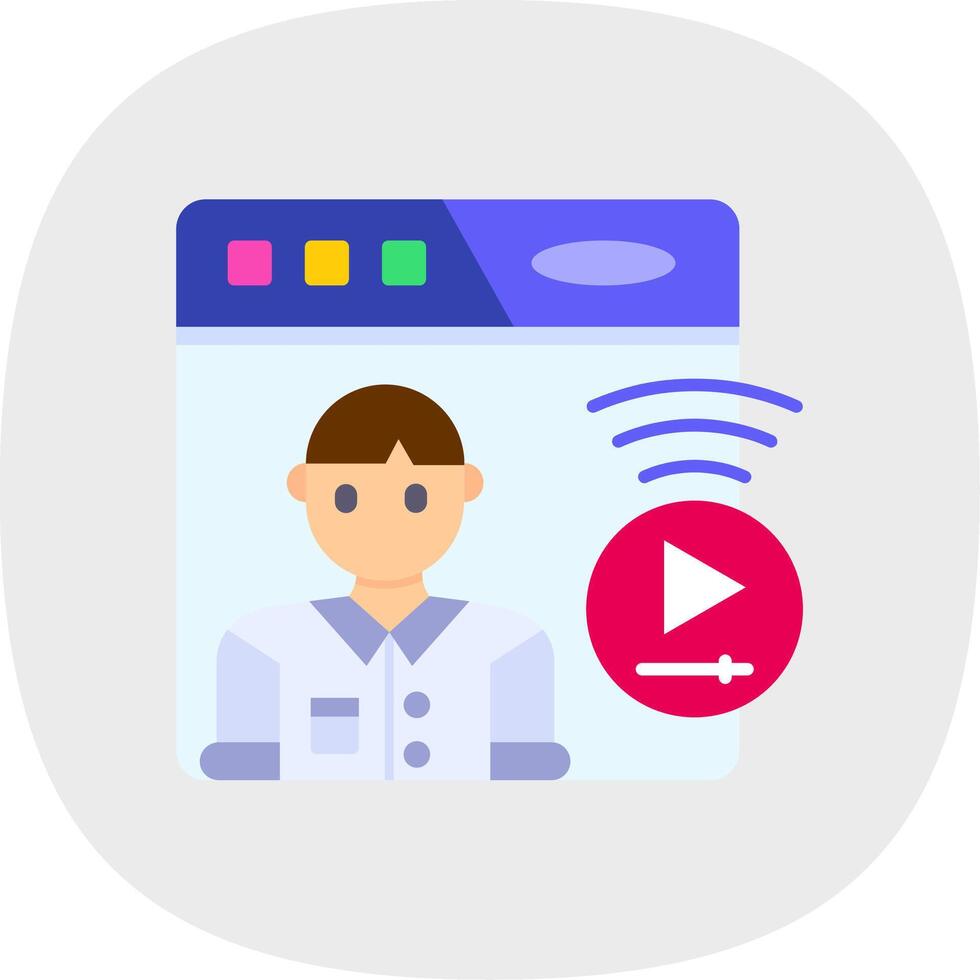 Live streaming Flat Curve Icon vector