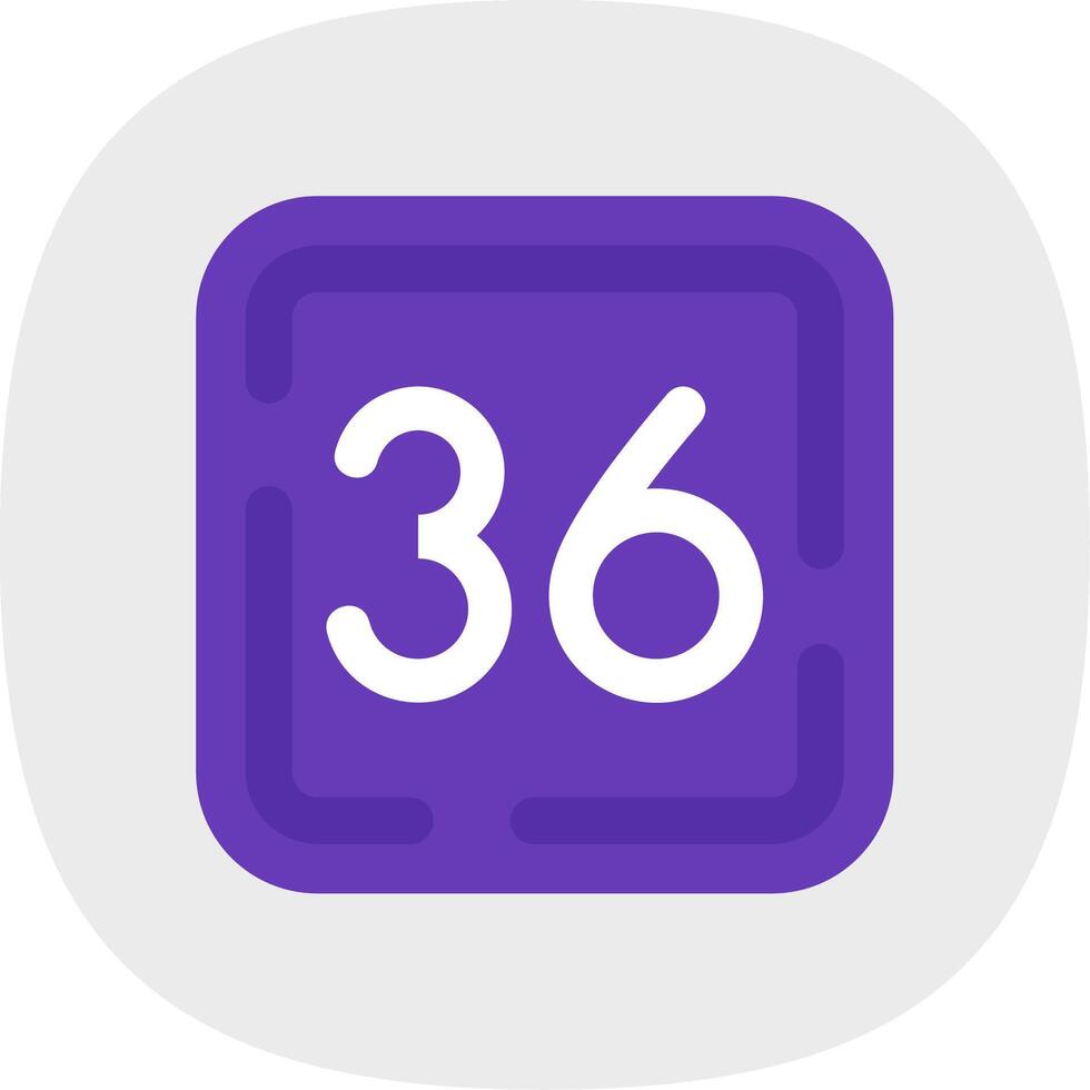 Thirty Six Flat Curve Icon vector