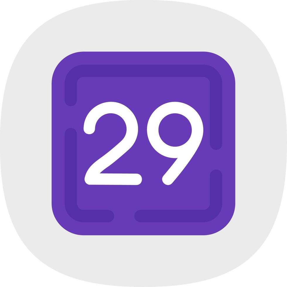 Twenty Nine Flat Curve Icon vector