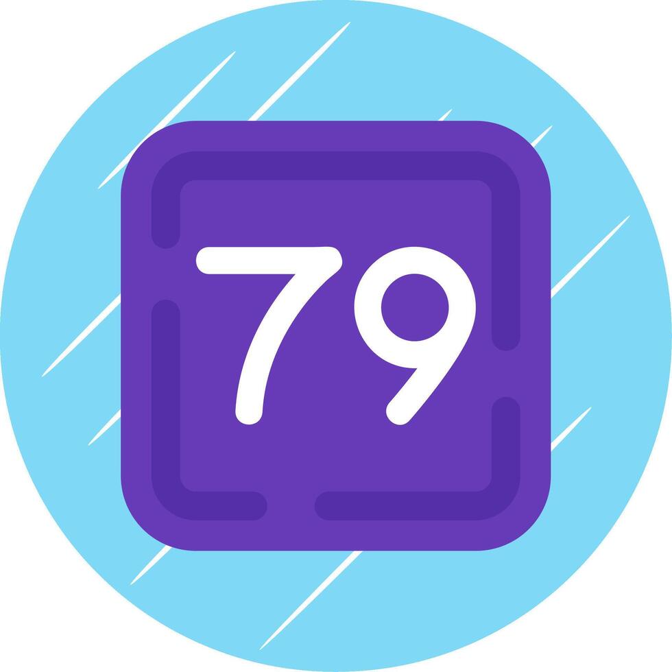 Seventy Nine Flat Blue Circle Icon vector