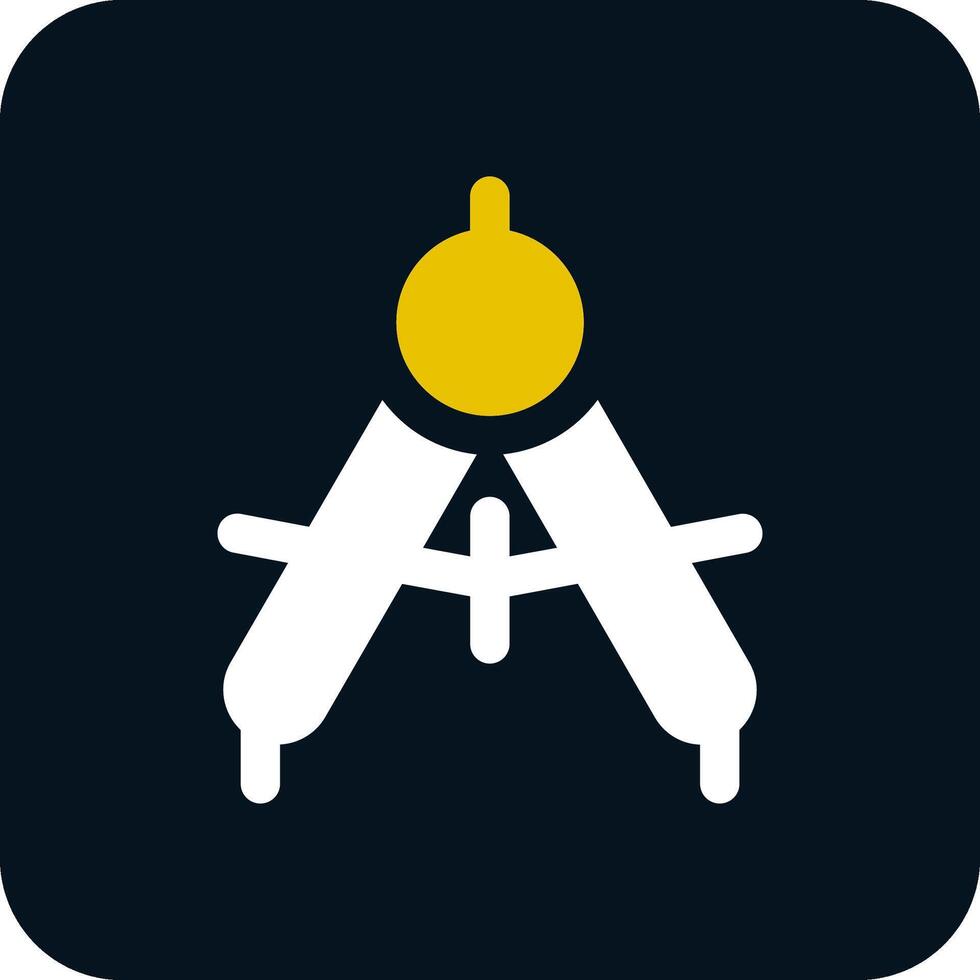Drawing compass Glyph Two Color Icon vector