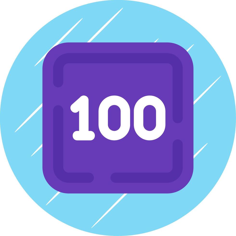 One Hundred Flat Blue Circle Icon vector