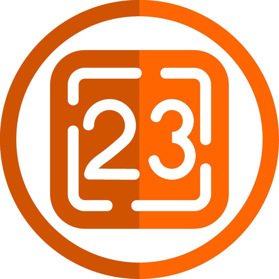 Twenty Three Glyph Orange Circle Icon vector